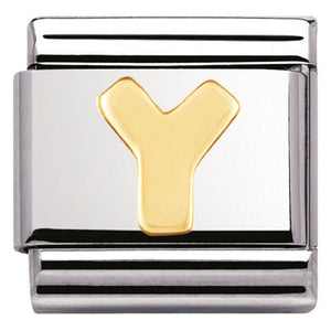 030101/25 Classic LETTER.S/steel,Bonded Yellow Gold Letter Y