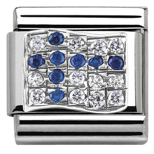 330318/14 Classic Flag,S/Steel,CZ,Silver Finland