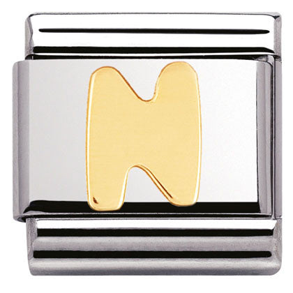 030101/14 Classic LETTER,S/Steel,Bonded Yellow Gold Letter  N