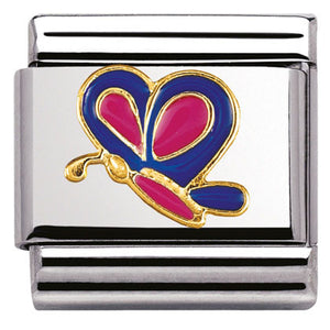 030267/08 Classic PROMOTIONS S/Steel,enamel,bonded yellow gold Tommasino Bacciotti Butterfly