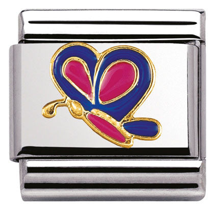 030267/08 Classic PROMOTIONS S/Steel,enamel,bonded yellow gold Tommasino Bacciotti Butterfly