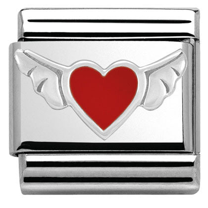 330202/01 Classic,S/steel,enamel,silver 925  Heart with wings