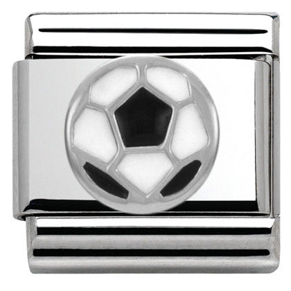 330202/13 Classic,S/steel,enamel,silver 925 Football