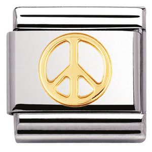 030116/06 Classic,S/steel,bonded yellow gold Peace