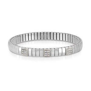 N.Y. SMALL stainless steel? sterling silver and Cubic Zirconia bracelets (001_WHITE)