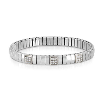 N.Y. SMALL stainless steel? sterling silver and Cubic Zirconia bracelets (001_WHITE)