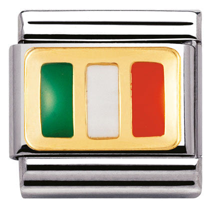 030234/10 Classic  FLAG S/Steel,enamel, bonded yellow gold IRELAND