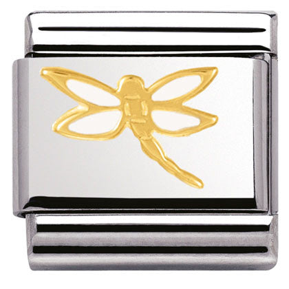 030278/07 Classic NATURA,S/steel, enamel,yellow gold Dragonfly