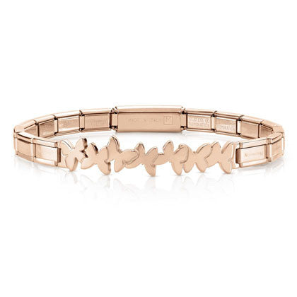 TRENDSETTER Bracelets  in stainless steel with wefts (004_Butterflies  ROSE GOLD)