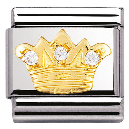 030308/15 Classic S/steel, Bonded Yellow Gold,CZ.White Crown King