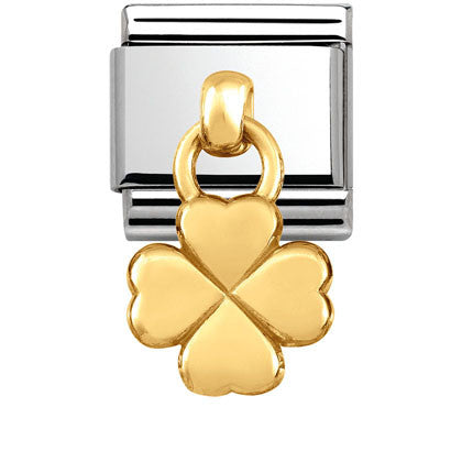 Composable Classic CHARMSS/Steel, Bonded Yellow Gold_Four Leaf Clover CZ drop