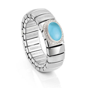 XTE stainless steel? sterling silver and gemstones ring (GDR) (016_Turquoise)