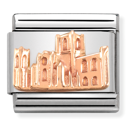 430106/25 9ct Rose Gold Relief York Minster