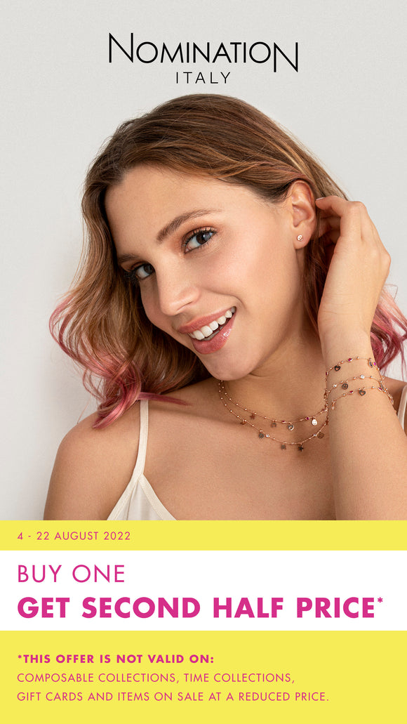 Buy one get second Half Price Aug 4-22/2022